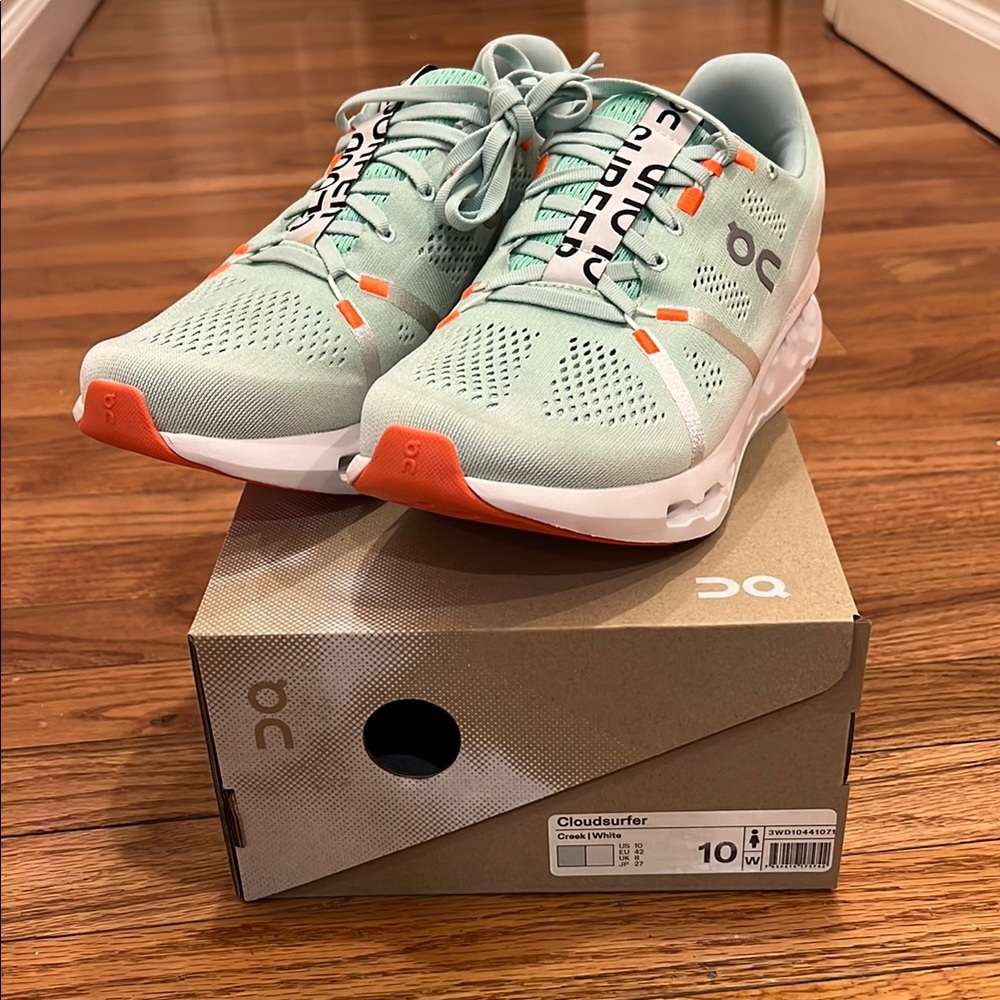 On Cloudsurfer Mint White Sneakers